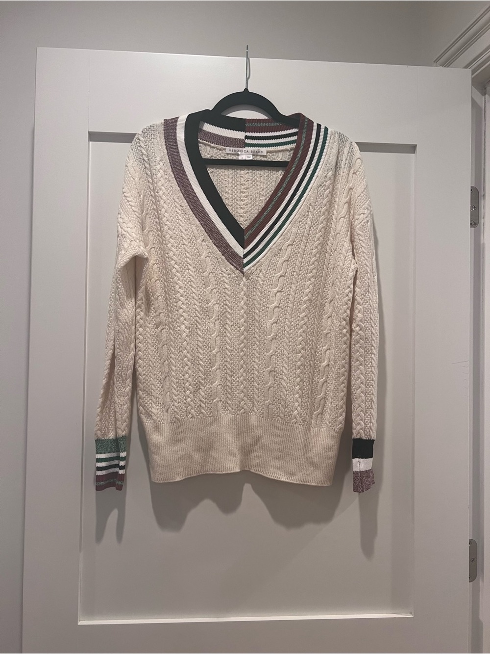 veronica beard rory vneck cable sweater - Picture 4 of 7